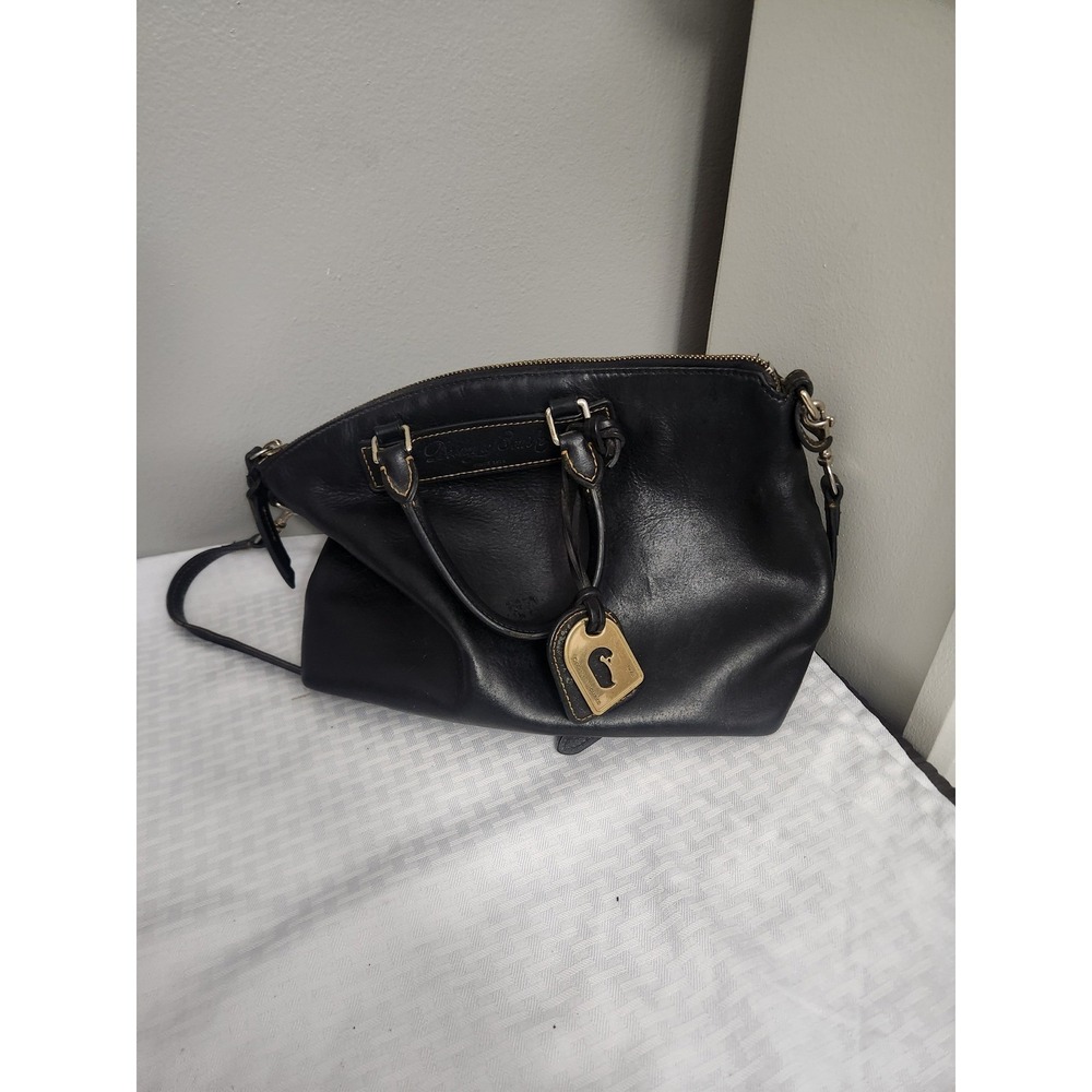 Dooney & Bourke Florentine Vacchetta Leather Satchel Black Handbag